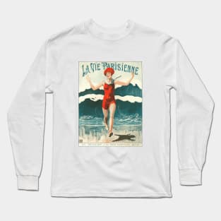 Vintage La Vie Parisienne Illustration - The Wave Long Sleeve T-Shirt